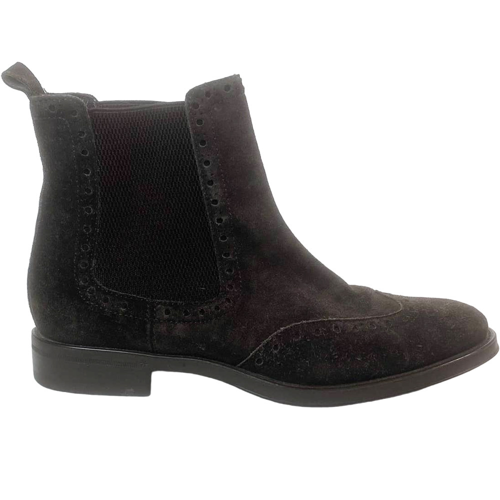 Aquatalia Dark Brown Suede Chelsea Ankle Boots